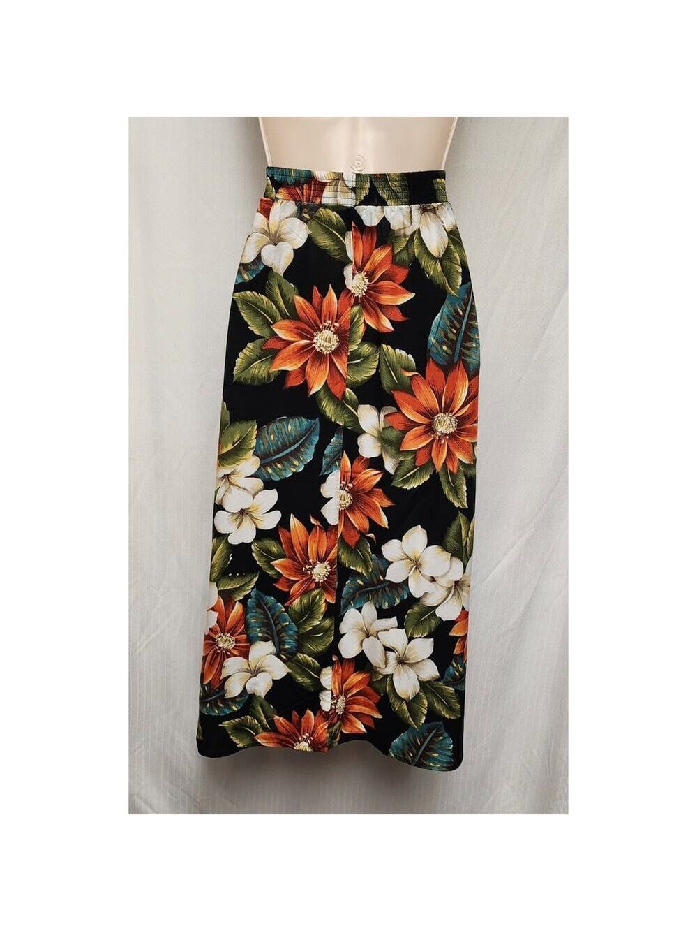 Vintage Michelle Leslie of California 2PC Rayon Tropical Floral Skirt Set Size M - Picture 3 of 11